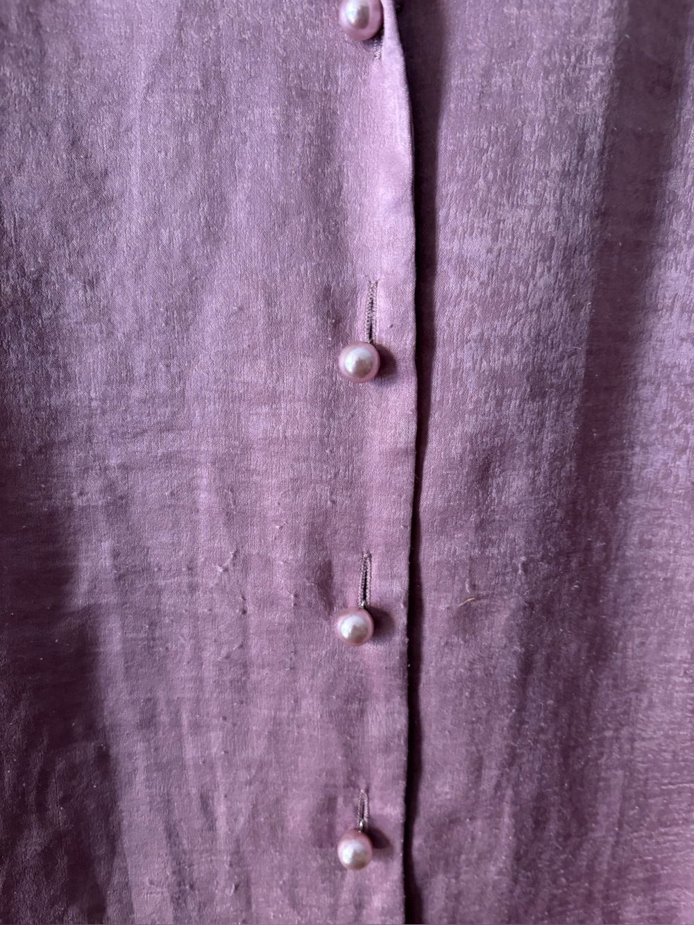Cooper & Ella Lavender Button Front Blouse XL Long Sleeve Gathered Top - Picture 7 of 14